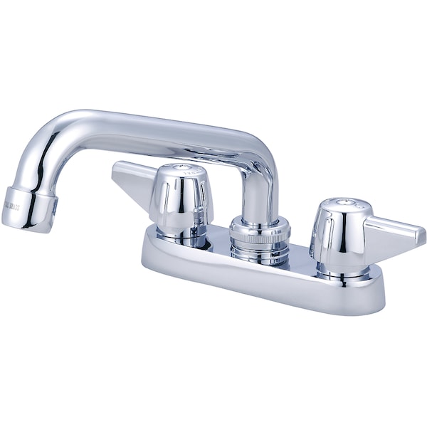 Two Handle Cast Brass Bar/Laundry Faucet, NPSM, Centerset, Chrome, Overall Width: 6.75"